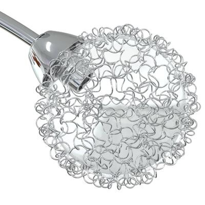 Cabeça de chuveiro redonda cromada com fio metálico trançado