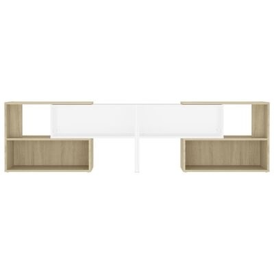 Estante suspensa parede madeira carvalho com divisória branca