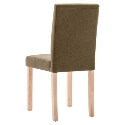 Cadeira castanha estofada com pernas de madeira