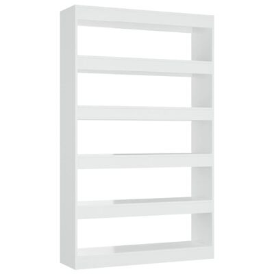 Estante branca de madeira com cinco prateleiras