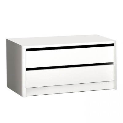 Móvel branco com dois gavetões horizontais