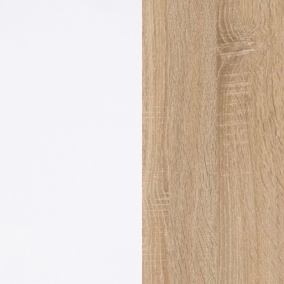 Superfície dividida entre branco liso e textura de madeira clara