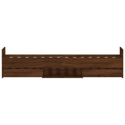 Cabeceira de cama castanho escuro em madeira com design simples e linhas retas