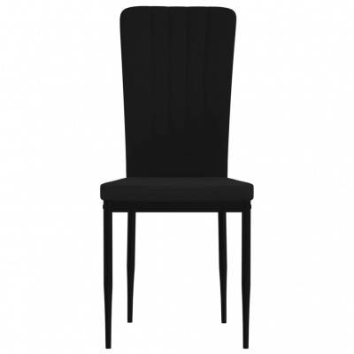 Cadeira preta estofada com estrutura metálica