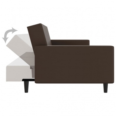 Sofá castanho escuro com movimento reclinável do encosto