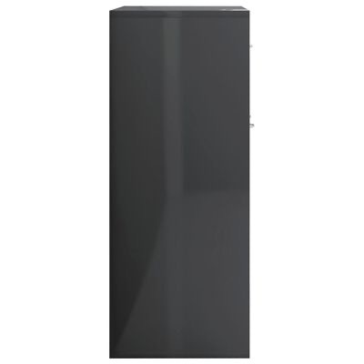 Armário vertical alto cinzento escuro com puxador metálico