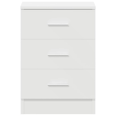 Cómoda branca de três gavetas com puxadores horizontais