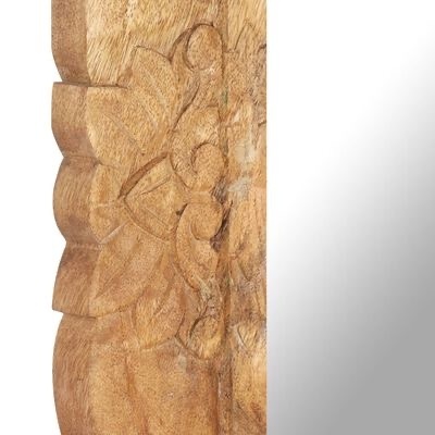 Espelho com moldura de madeira esculpida floral castanho claro