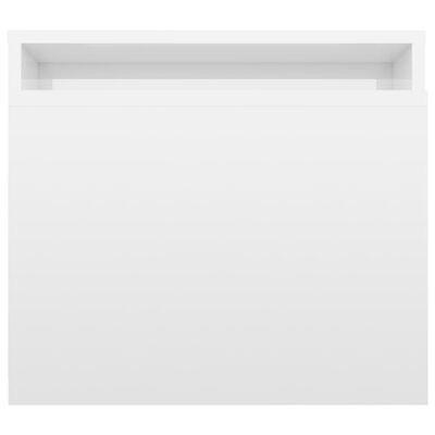 Mesa de cabeceira branca com espaço aberto retangular