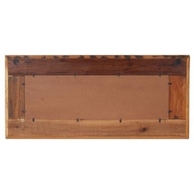 Parte traseira de quadro retangular com moldura de madeira castanha