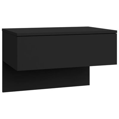 Mesa de apoio preta flutuante com design minimalista