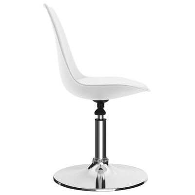 Cadeira giratória branca com base em metal cromado