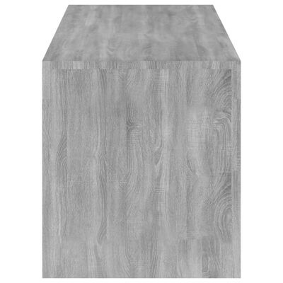 Mobiliário retangular em MDF cinza com textura de madeira