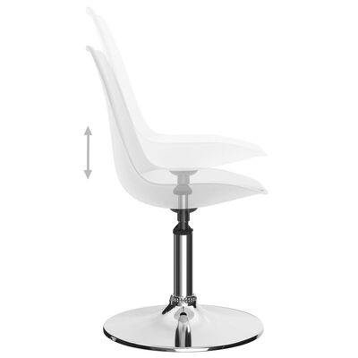 Cadeira moderna branca com base metálica e ajuste de altura