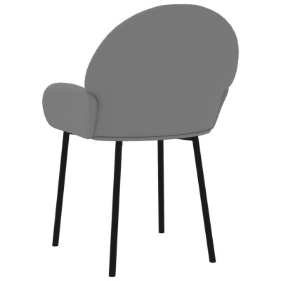 Cadeira cinzenta com pernas pretas vista de trás