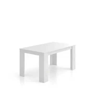 Mesa retangular branca com quatro pernas