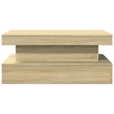 Mesa de centro em madeira clara com design moderno