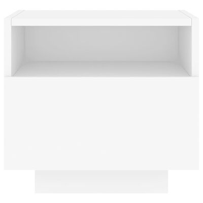 Móvel branco com gaveta e prateleira aberta