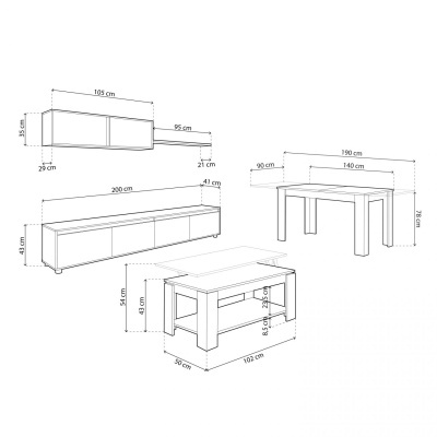 Pack Salao+Mesa jantar+ Mesa centro