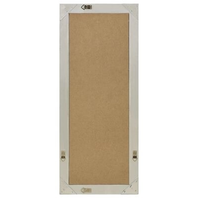 Verso de painel retangular com moldura branca e cartão castanho