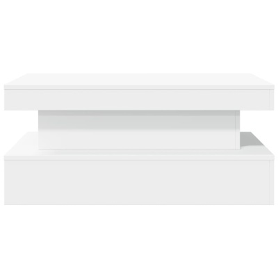 Mesa de centro branca com design moderno e formas retangulares