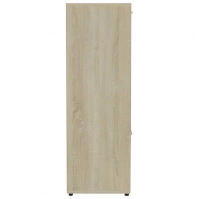 Armário vertical em madeira clara com textura de padrão de grão