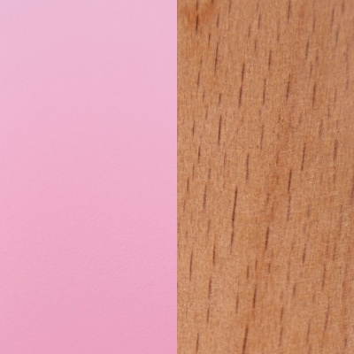 Metade lisa cor-de-rosa e metade com textura de madeira clara