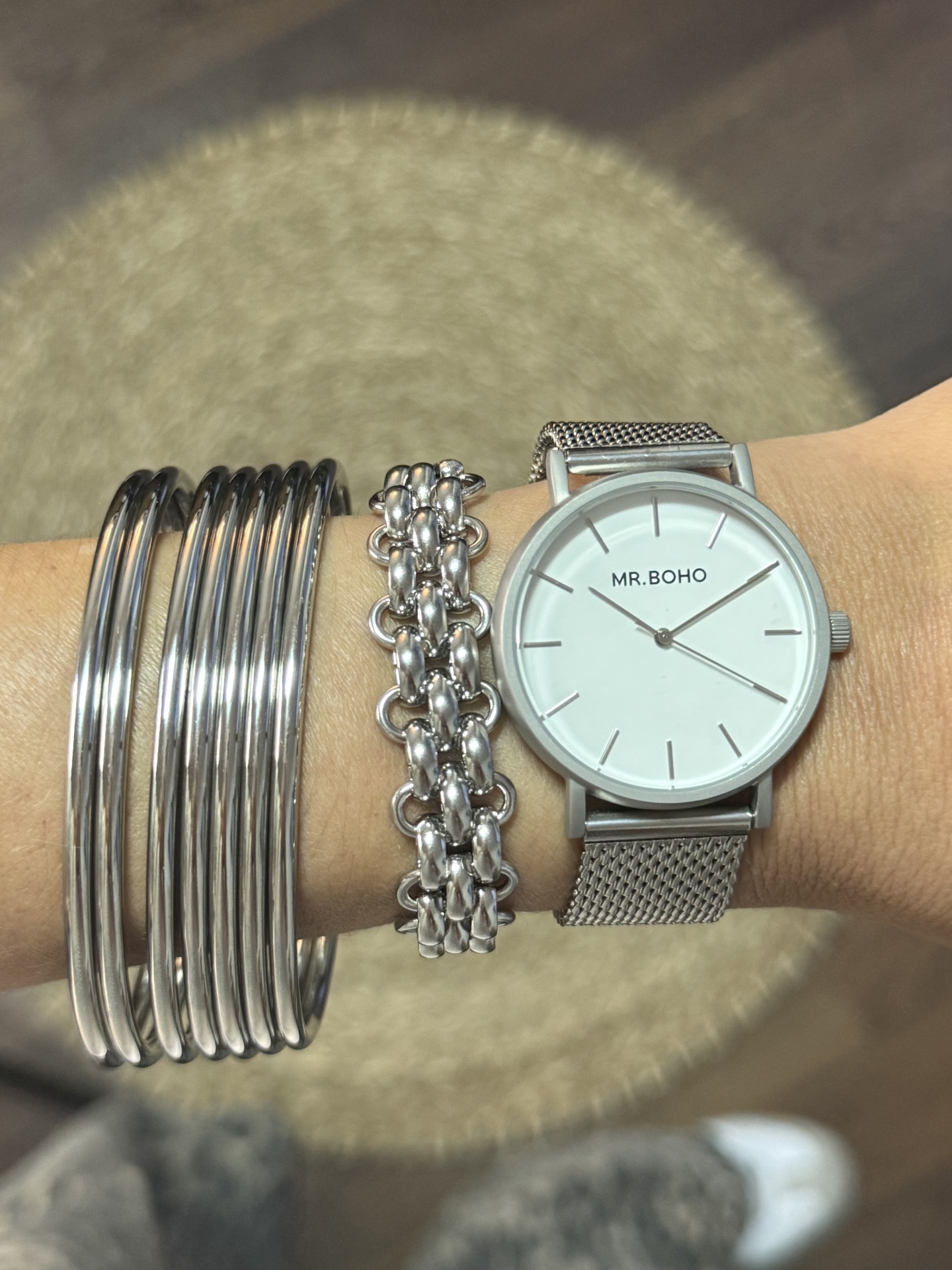 Conjunto 7 Escravas Lisas em Aço