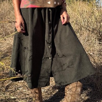 Saia Bombazine Botões | Várias cores