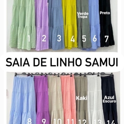 Saia de Linho Samui | Várias cores
