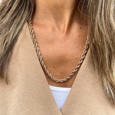 Malha Entrelaçada Aço | Dourada