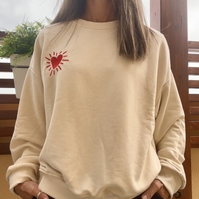 Sweat Coração Bordado