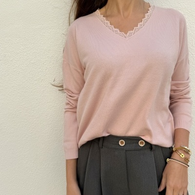 Camisola Decote Renda | Várias Cores