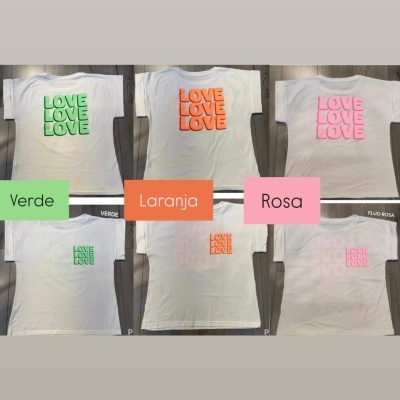 T-Shirt Love Love Love | Várias Cores