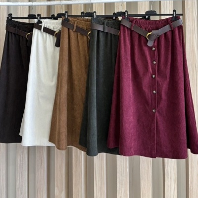 Saia Bombazine Botões | Várias cores