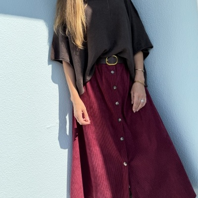 Saia Bombazine Botões | Várias cores