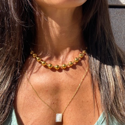 Fio Aço Bolas XL | Dourado