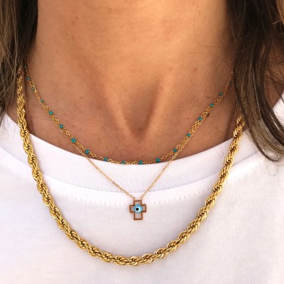 Malha Entrelaçada Aço | Dourada