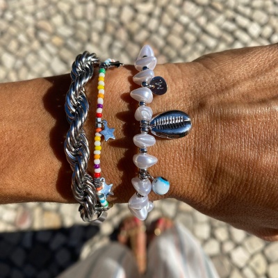 Pulseira Malha Prateada