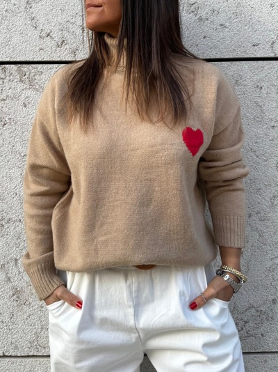 Camisola Gola Alta Coração | Várias Cores