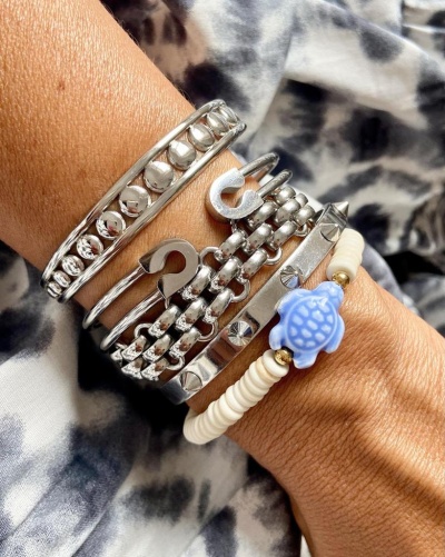 Pulseira Aço Tachas