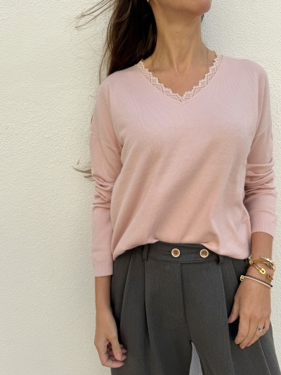 Camisola Decote Renda | Várias Cores