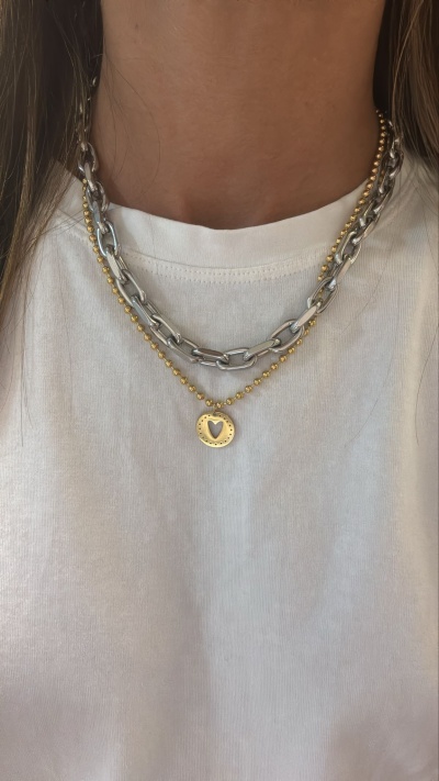 Colar Chapinha Vazada Coração