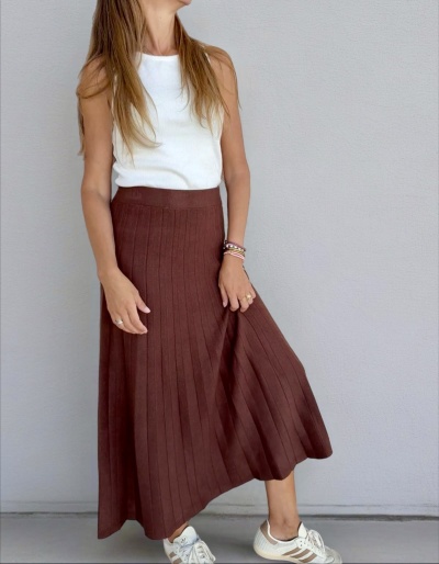 Saia de Pregas em Malha Haia | Várias cores