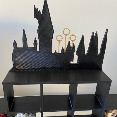 Estante - Modelo 1 - Preto e argolas douradas