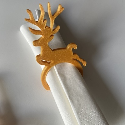 Argolas para guardanapos # Renas Douradas