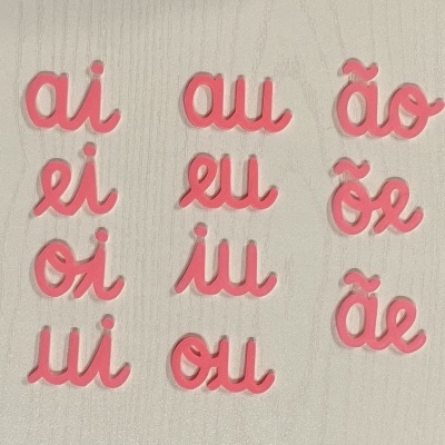 Ditongos # cor de rosa # 2 unidades de cada