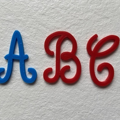 Alfabetos para a Sala de Aula # Alfabeto móvel # Letras cursivas maiúsculas #  Kit 1u de cada letra