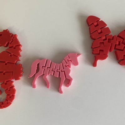 Conjunto de Fidget Toys # Flexíveis # Rosa e Vermelho