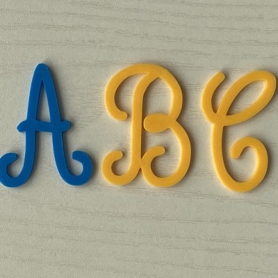 Alfabeto móvel # Letras cursivas maiúsculas # 2 unidades de cada letra